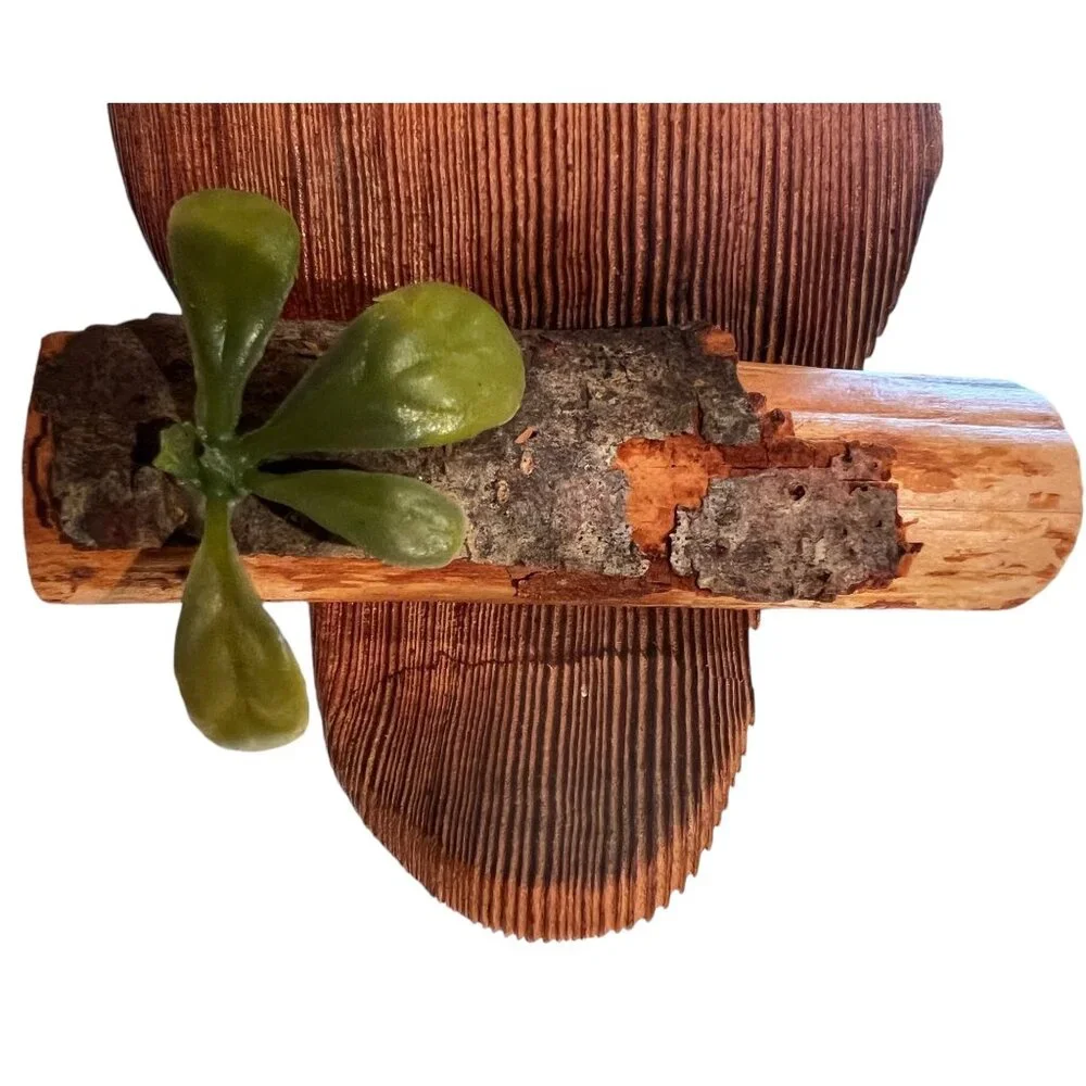 Pair of Vintage Wood Owls Perched on Branches Sand Blasted Finisg Wall Hangers - Picture 8 of 9